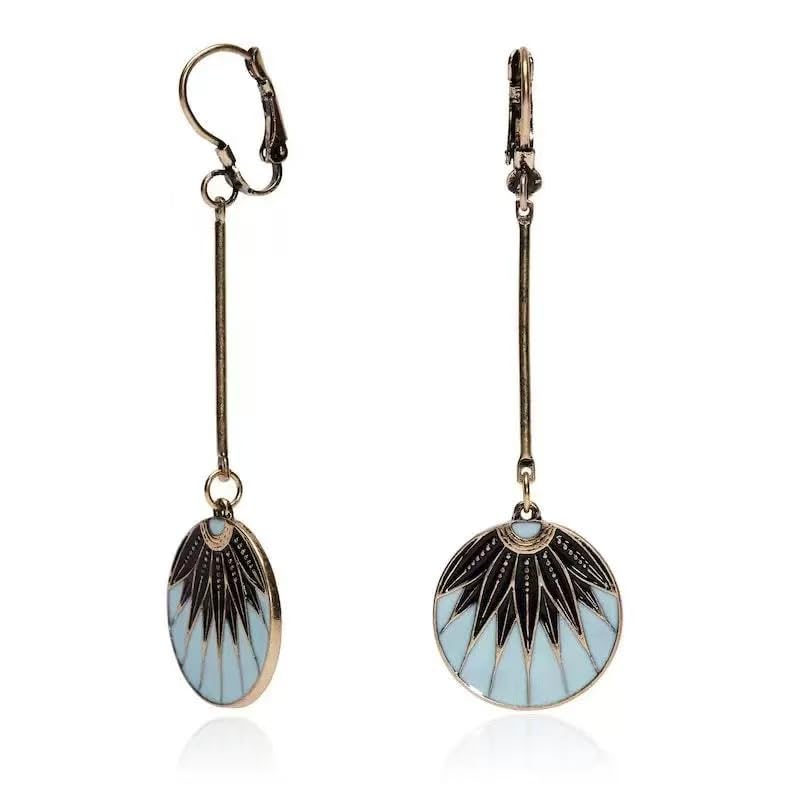 Boho Fan Shape Dangle Earrings for Women Lightweight