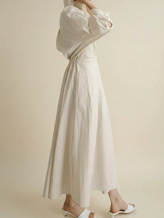 Women's Belted A-Line Midi Dress