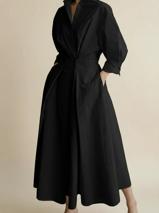 Women's Belted A-Line Midi Dress