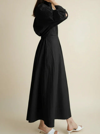 Women's Belted A-Line Midi Dress