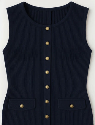 Women's Button-Front A-Line Midi Dress