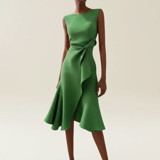Women's Ruffle A-Line Midi Dress