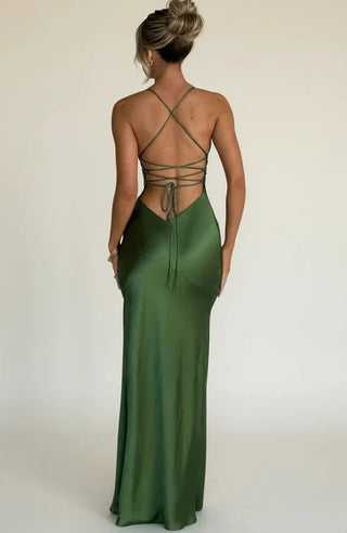 Women's Thigh-Slit Slip Maxi Dress