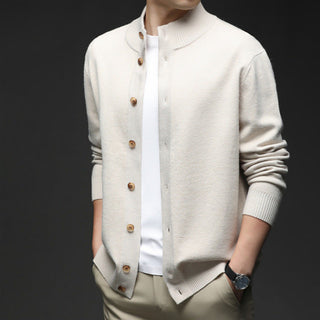 Men's Button-Down Ribbed Knit Sweater