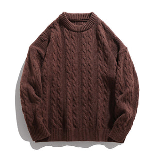 Men's Cable Knit Crew Neck Sweater