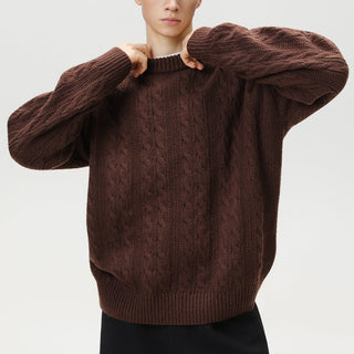 Men's Cable Knit Crew Neck Sweater