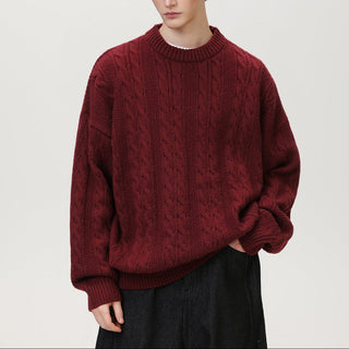 Men's Cable Knit Crew Neck Sweater