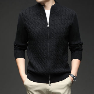 Men's Full Zip Cable Knit Sweater