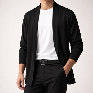 Men's Shawl Collar Open Front Sweater