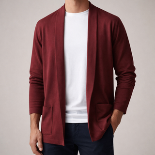 Men's Shawl Collar Open Front Sweater