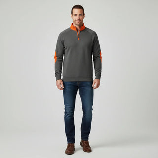 Men's Quarter Zip Elbow Patch Sweater