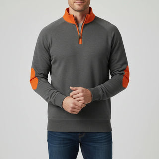 Men's Quarter Zip Elbow Patch Sweater