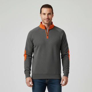 Men's Quarter Zip Elbow Patch Sweater