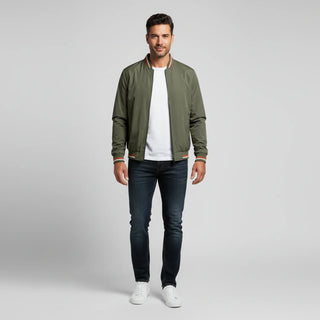 Men's Classic Zip-Up Bomber Jacket
