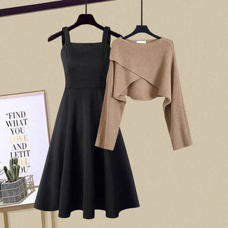 Women's A-Line Dress and Cropped Top Set