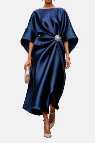 Women's Batwing Sleeve Wrap Midi Dress