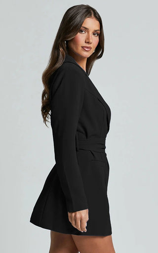 Women's Belted Blazer Mini Dress