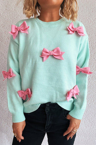 Women's Bow Embellished Crewneck Sweater