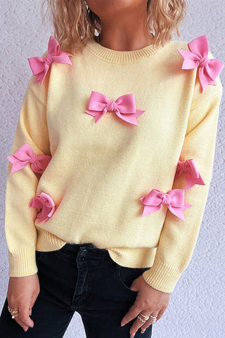 Women's Bow Embellished Crewneck Sweater