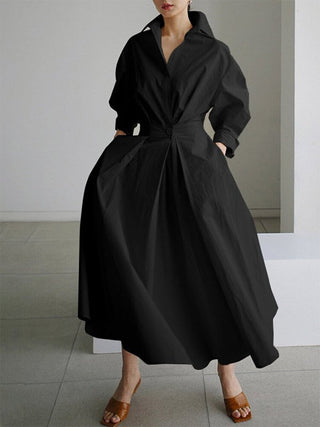 Women's Button-Down A-Line Midi Dress