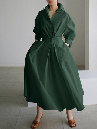 Women's Button-Down A-Line Midi Dress