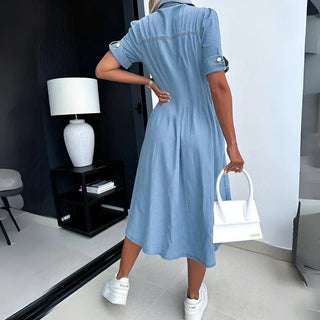 Women's Button-Down Denim Midi Dress