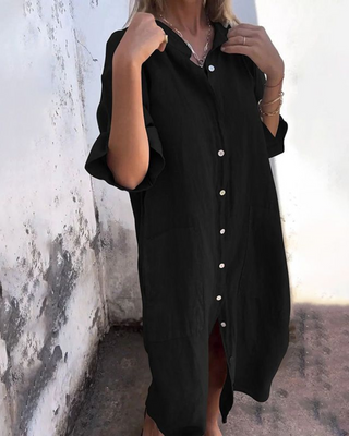 Women's Button-Down Midi Shirt Dress