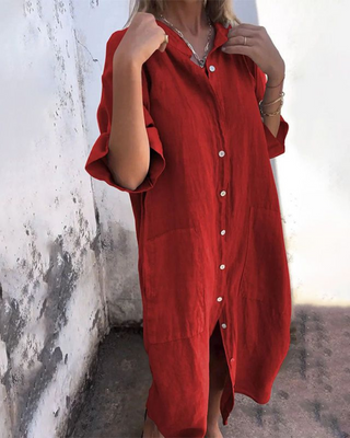 Women's Button-Down Midi Shirt Dress