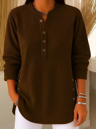 Women's Button-Down Ribbed Knit Sweater Top