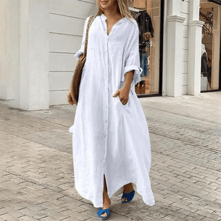 Women's Button-Down Shirt Maxi Dress
