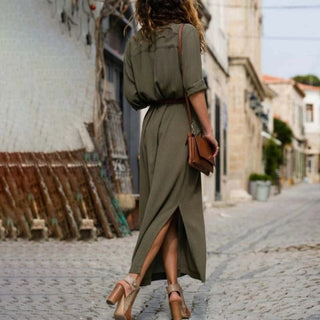 Women's Button-Down Shirt Midi Dress
