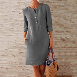 Women's Button-Front Shirt Midi Dress