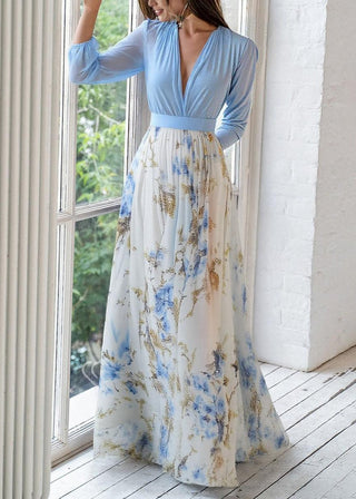 Women's Floral A-Line Maxi Dress