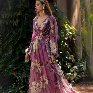 Women's Floral A-Line Maxi Dress