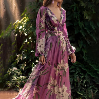 Women's Floral A-Line Maxi Dress