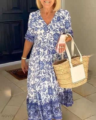 Women's Floral A-Line Midi Dress