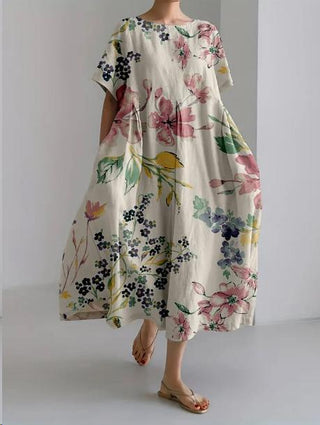 Women's Floral A-Line Midi Dress