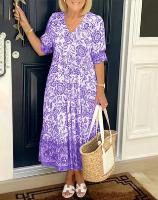 Women's Floral A-Line Midi Dress