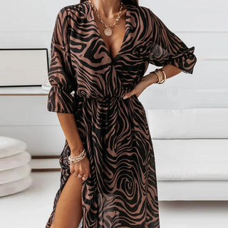 Women's Floral Wrap Midi Dress