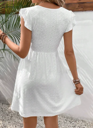 Women's Flutter Sleeve A-Line Mini Dress
