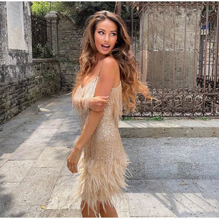 Women's Fringe Cocktail Mini Dress