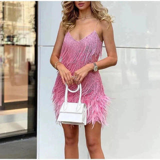 Women's Fringe Cocktail Mini Dress