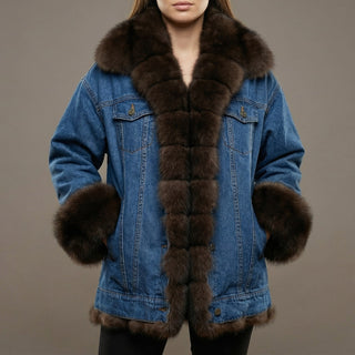 Women's Fur Collar Denim Jacket
