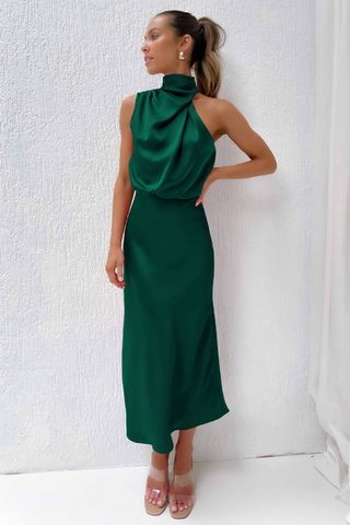 Women's Halter A-Line Midi Dress