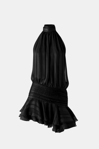 Women's Halter Backless Chiffon Mini Dress