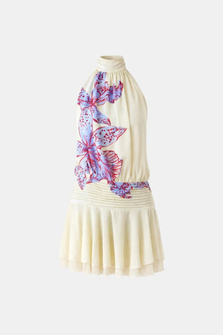 Women's Halter Backless Chiffon Mini Dress