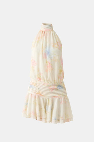 Women's Halter Backless Chiffon Mini Dress