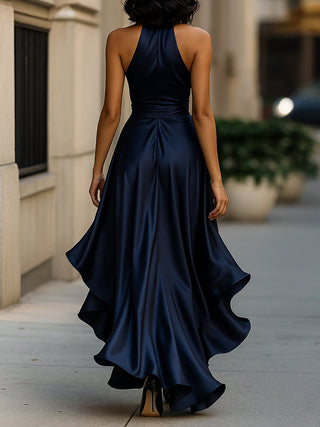 Women's Halter Wrap High-Low Dress