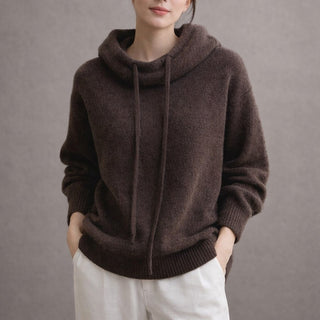 Women's Hooded Cowl Neck Sweater