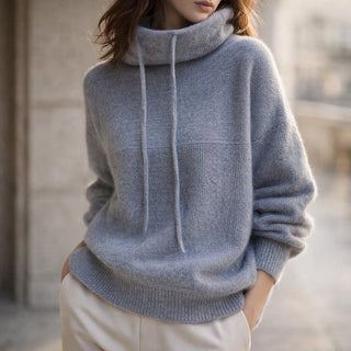 Women's Hooded Cowl Neck Sweater